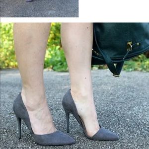JustFab Gray Suede Heels